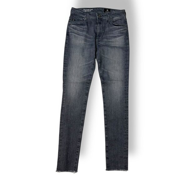 Ag Jeans Adriano Goldschmied Farrah Skinny High Rise Jean Stretch Grey Mist 25R - Picture 1 of 7